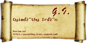 Gyimóthy Irén névjegykártya